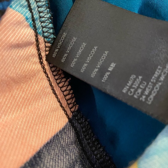 Anthropologie Maeve Blue and Orange Patterned Dress - Picture 7 of 11